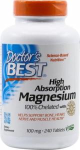 DOCTORS BEST Wysoko przyswajalny magnez 100 mg 240 tabletek Doctors Best 1