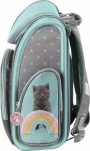 Paso Paso Zestaw szkolny, Młodzieżowy plecak, tornister + Bidon, Śniadaniówka i Piórnik z wyposażeniem z kotkiem 4