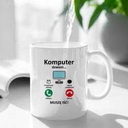 Koszulkowy Komputer dzwoni - muszę iść - kubek z nadrukiem 3