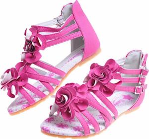 Pantofelek24 Wygodne sandały dziewczęce Fuksja /G4-2 11730 T196/ 32 2