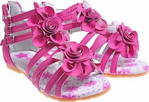Pantofelek24 Wygodne sandały dziewczęce Fuksja /G4-2 11730 T196/ 32 3