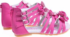 Pantofelek24 Wygodne sandały dziewczęce Fuksja /G4-2 11730 T196/ 32 5