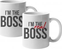 Koszulkowy Kubki I'm the boss - I'm the real boss - kubki ceramiczne z nadrukiem 1