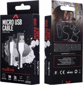 Kabel USB Techonic TelForceOne Maxlife kabel MXUC-04 USB - microUSB 1,0 m 3A biały 5