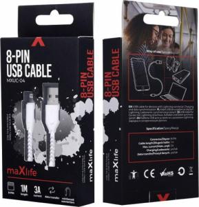 Kabel USB Techonic TelForceOne Maxlife kabel MXUC-04 USB - Lightning 1,0 m 3A biały 2