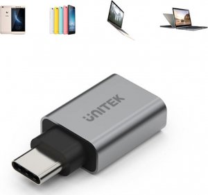 Adapter USB Unitek USB-C - USB Srebrny  (Y-A025CGY) 12