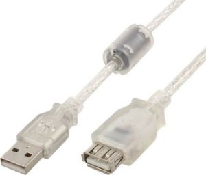 Kabel USB Gembird USB A -> USB A (Ż/M) 0.75m Przezroczysty (CCF-USB2-AMAF-TR-0.75M) 1