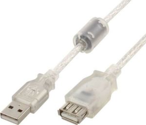 Kabel USB Gembird USB A -> USB A (Ż/M) 4.5m Przezroczysty (CCF-USB2-AMAF-TR-15) 1