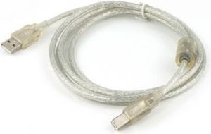 Kabel USB Gembird USB A -> USB B (M/M) 4.5m Przezroczysty (CCF-USB2-AMBM-TR-15) 1
