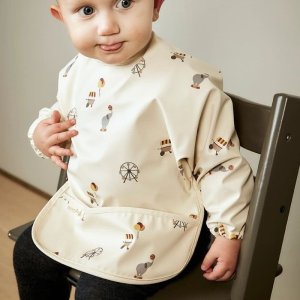 Nuuroo nuuroo - śliniak fartuszkowy wodoodporny z kieszonką LUNA Creme Cirus 5