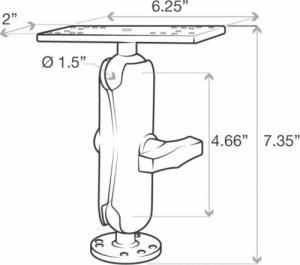 Ram mounts RAM MOUNT Zestaw do montażu echosondy do powierzchni płaskiej RAM-111U 2