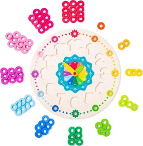 Woodyland Drewniany zegar dydaktyczny 102 elementy 4