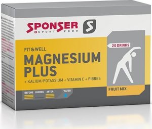 Sponser Magnez SPONSER MAGNESIUM PLUS w proszku mix owoców (pudełko 20 saszetek x 6,5g) (NEW) 1
