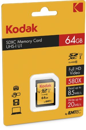 Karta Kodak 580X SDXC 64 GB Class 10 UHS-I/U1  (EKMSD64GXC10K) 2