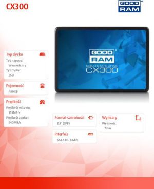 Dysk SSD GoodRam CX300 480 GB 2.5" SATA III (SSDPR-CX300-480) 2