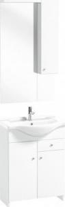 Deftrans Szafka łazienkowa z umywalką 65 i lustrem LED SILVES biały 1
