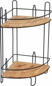 Koszyk prysznicowy Bisk Półka łazienkowa narożna Umbra 2 poziomy bambus-czarny 1