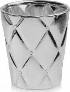 Polnix Doniczka ceramiczna glamour cyrkonie 15 cm srebrna 1