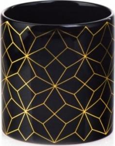 Polnix Doniczka ceramiczna na kwiaty czarno-złota 13,5 cm 1