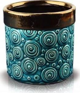 Polnix Doniczka ceramiczna na kwiaty turkusowa 15,5 cm 1