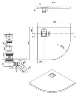 Brodzik Cersanit W S932-156 SET B449 BRODZIK PÓŁOKRĄGŁY TAKO SLIM 90X4 BIAŁY MAT( S932-144 ) + SYFON (VIRT)// KNC.B.TAKO.PÓŁ.90X4-B+SYF 3