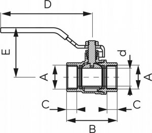 Ferro KFP3 ZAWÓR KUL. WODNY Z RĄCZKA 1'' NAKR-NAKR, F-POWER // ZKW-25-WW-R-FER-POWER 3
