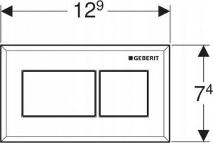 Przycisk spłukujący Geberit PNEUMATYCZNY PRZYCISK URUCHAMIAJĄCY WC GEBERIT, KSZTAŁT GEONETRYCZNY, PODTYNKOWY, DWUDZIELNY, SIGMA 12CM, CZARNY // DLP.G.116.051.KV.1 2