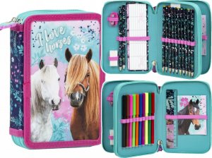 Piórnik Derform Piórnik I Love Horse z wyposażeniem 2