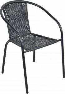 Ołer Garden Krzesło ogrodowe tarasowe rattan czarne VIGO 1