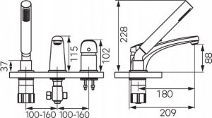 Bateria wannowa Ferro BAT. ONE WANNOWA 3-OTWOROWA CHROM FERRO // BG.BFO11AA 2