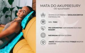 4yourhealth 4YH Mata do akupresury z kolcami + poduszka EKO beżowo-biała 68cm x 36cm 12