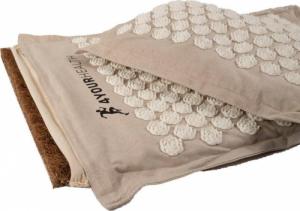 4yourhealth 4YH Mata do akupresury z kolcami + poduszka EKO beżowo-biała 68cm x 36cm 2