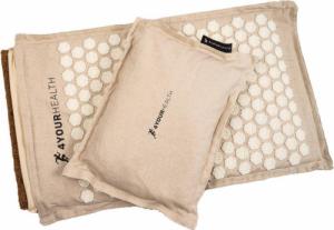 4yourhealth 4YH Mata do akupresury z kolcami + poduszka EKO beżowo-biała 68cm x 36cm 3