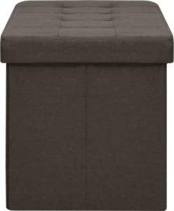 vidaXL vidaXL Składana ławka ze schowkiem, ciemnobrązowa, sztuczny len 4