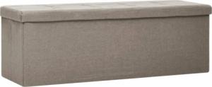 vidaXL vidaXL Składana ławka ze schowkiem, kolor taupe, sztuczny len 2