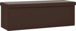 vidaXL vidaXL Składana ławka ze schowkiem, brązowa, PVC 2