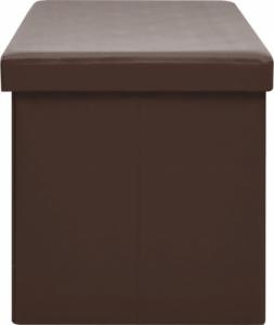 vidaXL vidaXL Składana ławka ze schowkiem, brązowa, PVC 4