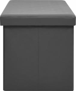 vidaXL vidaXL Składana ławka ze schowkiem, szara, PVC 4