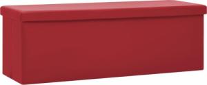 vidaXL vidaXL Składana ławka ze schowkiem, kolor winna czerwień, PVC 2