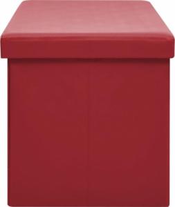 vidaXL vidaXL Składana ławka ze schowkiem, kolor winna czerwień, PVC 5