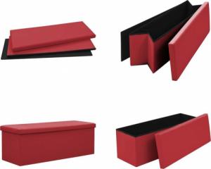 vidaXL vidaXL Składana ławka ze schowkiem, kolor winna czerwień, PVC 6