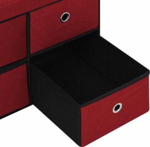 vidaXL vidaXL Składana ławka ze schowkiem, bordo, 76x38x38 cm, sztuczny len 9