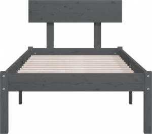 vidaXL vidaXL Rama łóżka, szara, lite drewno sosnowe, 100 x 200 cm 4