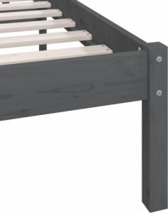 vidaXL vidaXL Rama łóżka, szara, lite drewno sosnowe, 100 x 200 cm 7