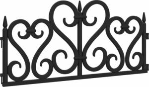 vidaXL Obrzeża trawnikowe, 17 szt., czarne, 10 m, PP 4