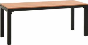 vidaXL vidaXL Ławka ogrodowa, 110 cm, stal i WPC, brązowo-czarna 2