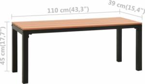 vidaXL vidaXL Ławka ogrodowa, 110 cm, stal i WPC, brązowo-czarna 6
