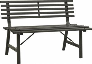vidaXL vidaXL Ławka ogrodowa, 110 cm, stalowa, czarna 2
