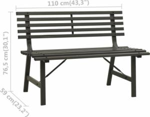 vidaXL vidaXL Ławka ogrodowa, 110 cm, stalowa, czarna 7