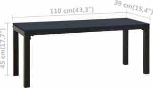 vidaXL vidaXL Ławka ogrodowa, 110 cm, stal i WPC, czarna 6